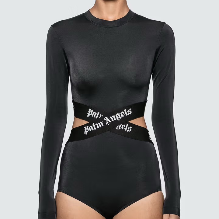 Palm Angels Black Long Sleeve Bodysuit